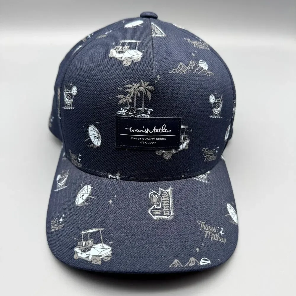 Travis Mathew Hat Mens Snapback Golf All Over Print 110 Flex Fit Baseball Cap